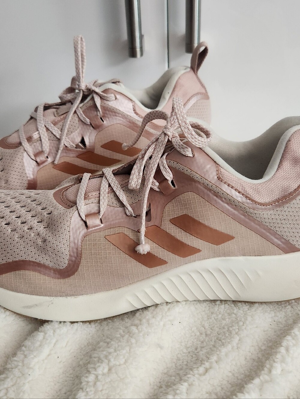 adidas Women’s Athletic Sneakers Bounce Performance in Light Pink and Rose Gold